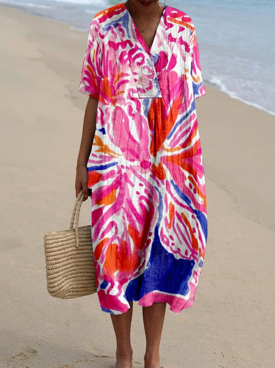 Amara - Vestido Midi Estampado en Colores Vivos