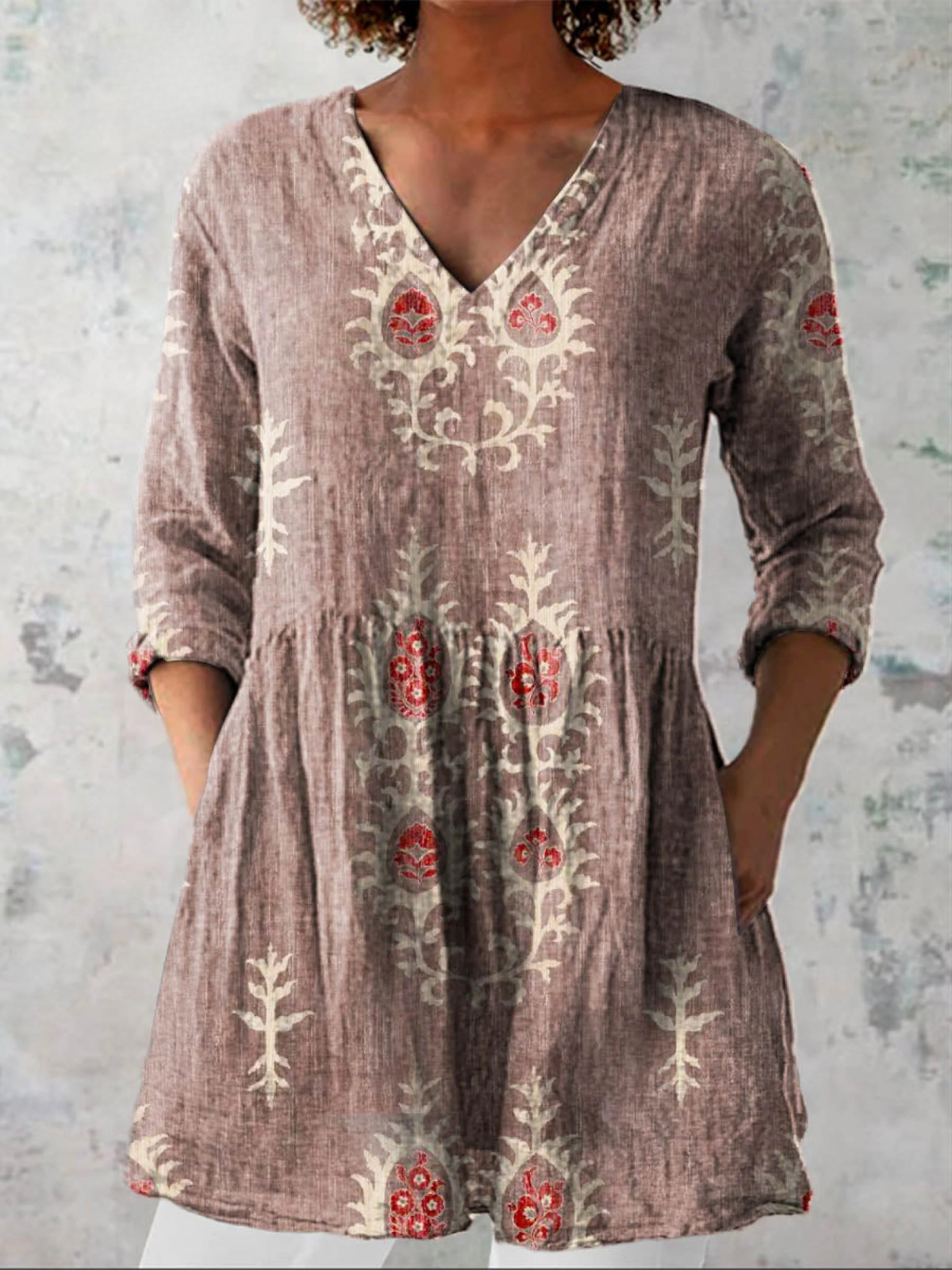Inma - Blusa Larga con Estampado Llamativo