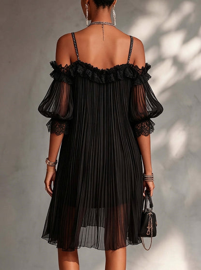 Nuria - Vestido Largo de Gasa con Cuello en V