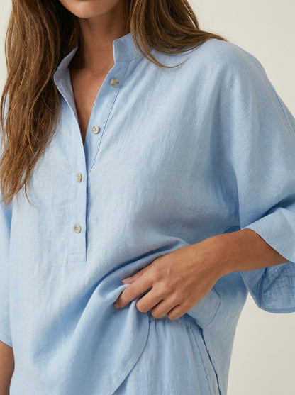 Maribel - Conjunto de Lino con Mangas Murciélago y Pantalón Ancho