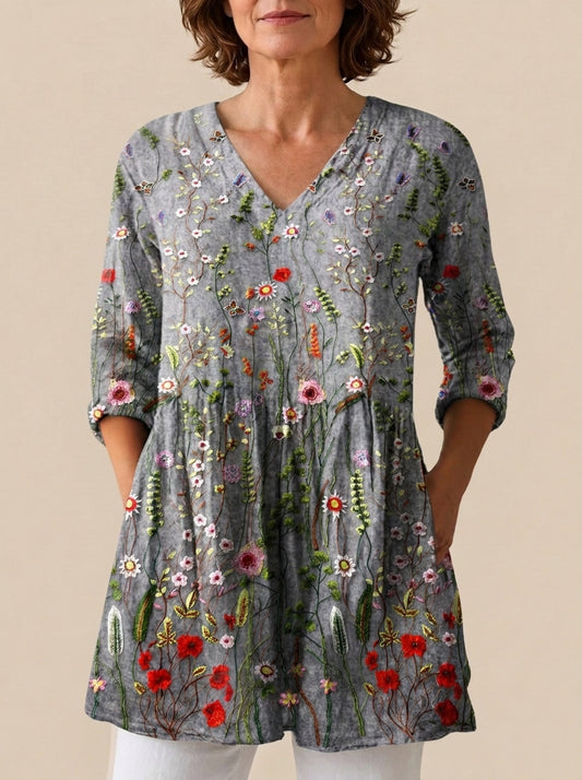 Carmen - Blusa Larga con Estampado Llamativo
