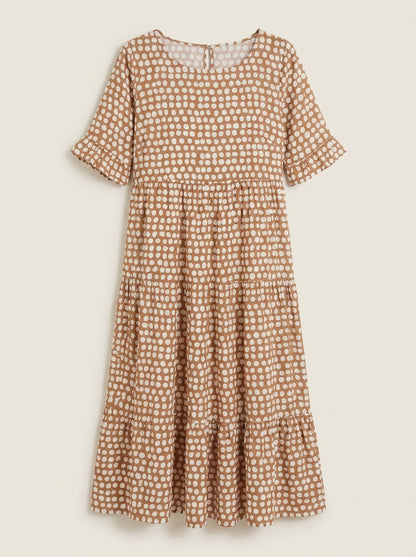 Zara - Vestido Midi de Manga Corta