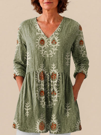 Inma - Blusa Larga con Estampado Llamativo