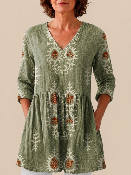 Inma - Blusa Larga con Estampado Llamativo
