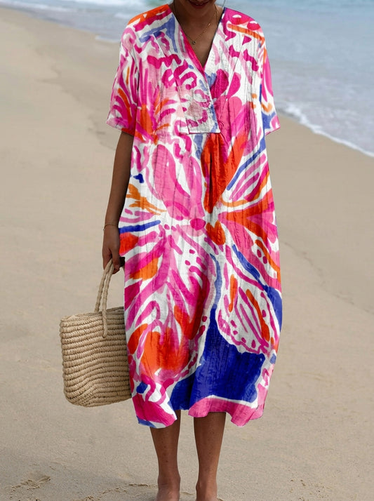 Amara - Vestido Midi Estampado en Colores Vivos