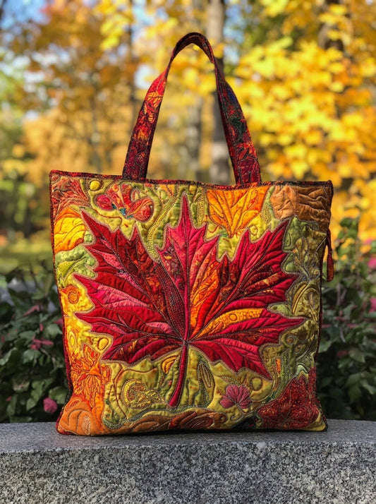 Bolso Artesanal Acolchado "Arce al Atardecer"