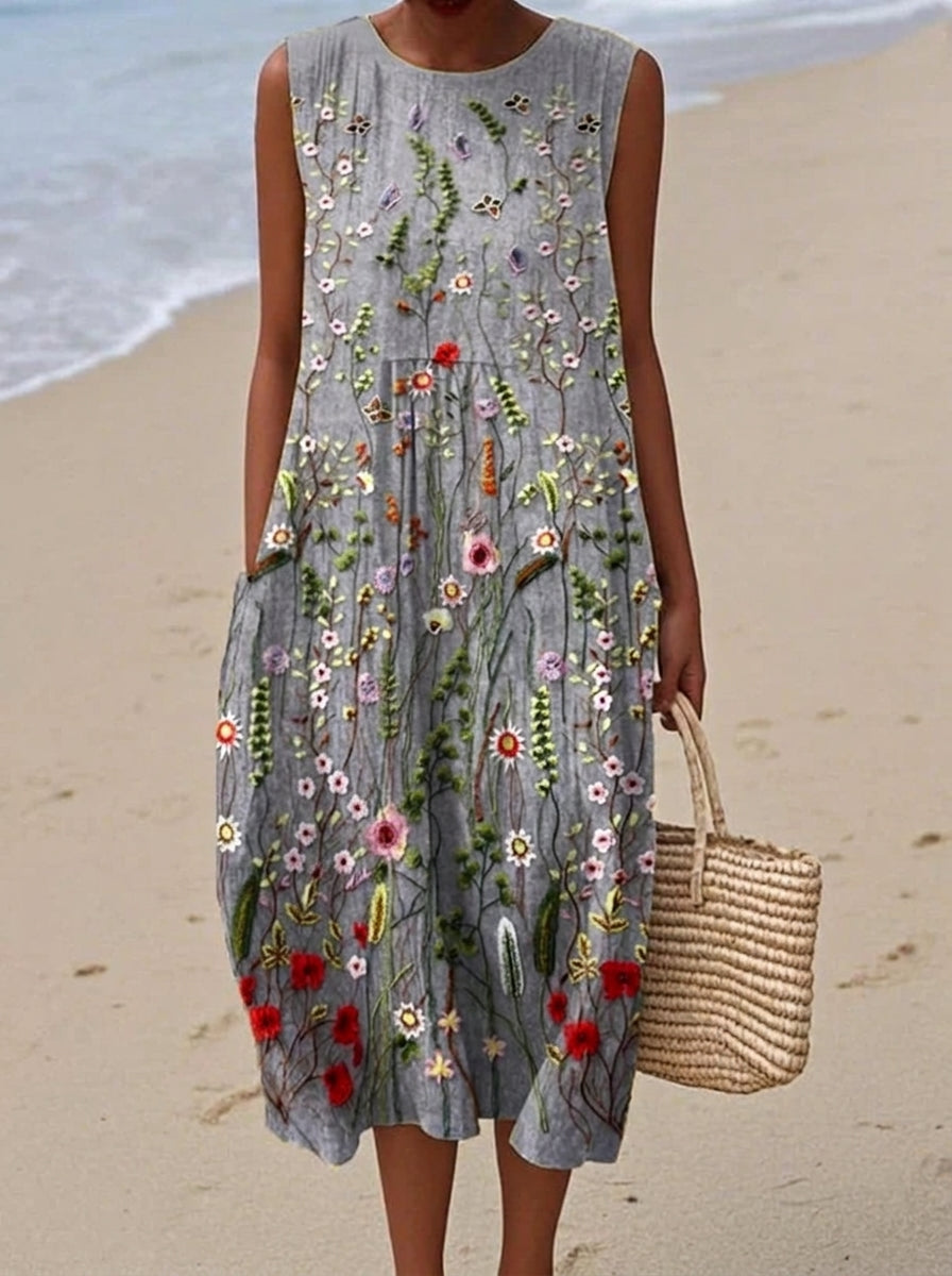 Charo - Vestido Midi con Estampado Floral