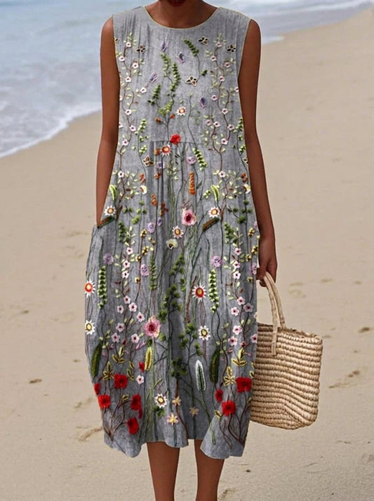 Charo - Vestido Midi con Estampado Floral