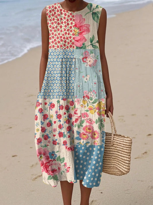 Ana - Vestido Midi de Patchwork