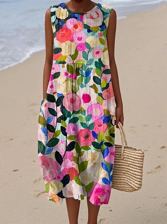Ava - Vestido Midi con Estampado Floral