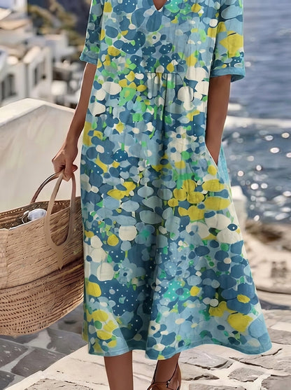 Elena - Vestido Midi Floral Suelto y Ligero