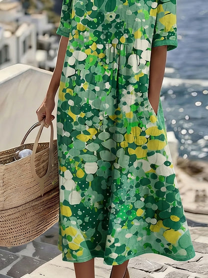 Elena - Vestido Midi Floral Suelto y Ligero
